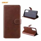 For Samsung Galaxy S21 5G ENKAY Hat-Prince Horizontal Flip PU Leather Case with Holder & Card Slots & Wallet(Brown) - 1