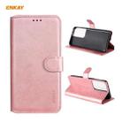 For Samsung Galaxy S21 Ultra 5G ENKAY Hat-Prince Horizontal Flip PU Leather Case with Holder & Card Slots & Wallet(Pink) - 1