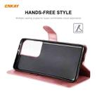 For Samsung Galaxy S21 Ultra 5G ENKAY Hat-Prince Horizontal Flip PU Leather Case with Holder & Card Slots & Wallet(Pink) - 3