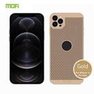 MOFi Honeycomb Texture Breathable PC Shockproof Protective Back Cover Case For iPhone 12 Pro Max(Gold) - 1