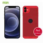 MOFi Honeycomb Texture Breathable PC Shockproof Protective Back Cover Case For iPhone 12(Red) - 1