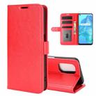 For OPPO Realme V5 / K7X / Realme Q2 / Realme 7 5G R64 Texture Single Horizontal Flip Protective Case with Holder & Card Slots & Wallet& Photo Frame(Red) - 1