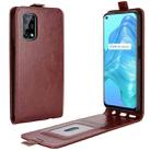 For OPPO Realme V5/K7X/Realme Q2/Realme 7 5G R64 Texture Single Vertical Flip Leather Protective Case with Card Slots & Photo Frame(Brown) - 1