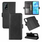 For OPPO Realme V5 / K7X / Realme Q2 / Realme 7 5G Dual-side Magnetic Buckle Horizontal Flip Leather Case with Holder & Card Slots & Wallet(Black) - 1