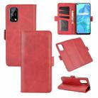 For OPPO Realme V5 / K7X / Realme Q2 / Realme 7 5G Dual-side Magnetic Buckle Horizontal Flip Leather Case with Holder & Card Slots & Wallet(Red) - 1