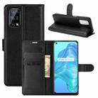 For OPPO Realme V5 / K7X / Realme Q2 / Realme 7 5G Litchi Texture Horizontal Flip Protective Case with Holder & Card Slots & Wallet(Black) - 1