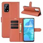 For OPPO Realme V5 / K7X / Realme Q2 / Realme 7 5G Litchi Texture Horizontal Flip Protective Case with Holder & Card Slots & Wallet(Brown) - 1