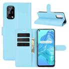 For OPPO Realme V5 / K7X / Realme Q2 / Realme 7 5G Litchi Texture Horizontal Flip Protective Case with Holder & Card Slots & Wallet(Blue) - 1