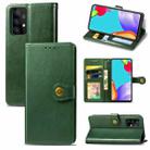 For Samsung Galaxy A52 5G / 4G Retro Solid Color Leather Buckle Phone Case with Lanyard & Photo Frame & Card Slot & Wallet & Stand Function(Green) - 1