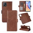 For vivo iQOO U3/vivo Y52S Dual-side Magnetic Buckle Horizontal Flip Leather Case with Holder & Card Slots & Wallet(Brown) - 1