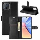 For vivo iQOO U3/vivo Y52S Litchi Texture Horizontal Flip Protective Case with Holder & Card Slots & Wallet(Black) - 1