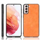 For Samsung Galaxy S21+ 5G / S21 Plus 5G Shockproof Sewing Cow Pattern Skin PC + PU + TPU Case(Orange) - 1