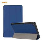 For Samsung Galaxy Tab A 8.0 T290 / T295 ENKAY 3-folding Skin Texture Horizontal Flip PU Leather + PC Case with Holder(Dark Blue) - 1