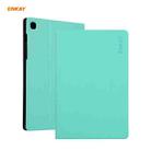 For Samsung Galaxy Tab A7 10.4 T500 / T505 2020 / 2022 ENKAY Horizontal Flip PU Leather + TPU Smart Case with Holder & Sleep / Wake-up Function(Cyan) - 1