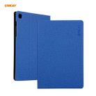 For Samsung Galaxy Tab A7 10.4 2020 T500 / T505 ENKAY Coarse Cloth Pattern PU Leather + TPU Smart Case with Holder & Sleep / Wake-up Function(Dark Blue) - 1