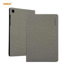 For Samsung Galaxy Tab A7 10.4 2020 T500 / T505 ENKAY Coarse Cloth Pattern PU Leather + TPU Smart Case with Holder & Sleep / Wake-up Function(Grey) - 1