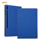 For Samsung Galaxy Tab S8 / Galaxy Tab S7 11.0 T870 / T875 ENKAY Coarse Cloth Pattern PU Leather + TPU Smart Case with Holder & Sleep / Wake-up Function(Dark Blue) - 1