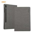 For Samsung Galaxy Tab S8 / Galaxy Tab S7 11.0 T870 / T875 ENKAY Coarse Cloth Pattern PU Leather + TPU Smart Case with Holder & Sleep / Wake-up Function(Grey) - 1