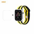 For Apple Watch Series 6/5/4/SE 40mm ENKAY Hat-Prince 2 in 1 Rainbow Silicone Watch Band + 3D Full Screen PET Curved Hot Bending HD Screen Protector Film(Color 4) - 1