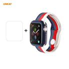 For Apple Watch Series 6/5/4/SE 44mm ENKAY Hat-Prince 2 in 1 Rainbow Silicone Watch Band + 3D Full Screen PET Curved Hot Bending HD Screen Protector Film(Color 2) - 1