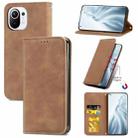 For Xiaomi Mi 11 Retro Skin Feel Business Magnetic Horizontal Flip Leather Case With Holder & Card Slots & Wallet & Photo Frame(Brown) - 1