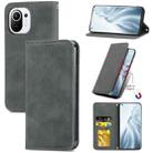 For Xiaomi Mi 11 Retro Skin Feel Business Magnetic Horizontal Flip Leather Case With Holder & Card Slots & Wallet & Photo Frame(Gray) - 1