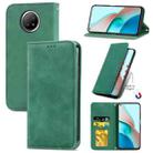 For Xiaomi Redmi Note 9 5G Retro Skin Feel Business Magnetic Horizontal Flip Leather Case With Holder & Card Slots & Wallet & Photo Frame(Green) - 1