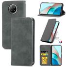 For Xiaomi Redmi Note 9 5G Retro Skin Feel Business Magnetic Horizontal Flip Leather Case With Holder & Card Slots & Wallet & Photo Frame(Gray) - 1