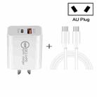 SDC-18W 18W PD 3.0 + QC 3.0 USB Dual Fast Charging Universal Travel Charger with Type-C / USB-C to Type-C / USB-C Fast Charging Data Cable, AU Plug - 1