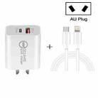 SDC-18W 18W PD + QC 3.0 USB Dual Port Fast Charging Universal Travel Charger with Type-C / USB-C to 8 Pin Fast Charging Data Cable, AU Plug - 1