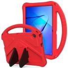 For Huawei MediaPad T3 10 EVA Flat Anti Falling Protective Case Shell with Holder(Red) - 1