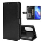 For OPPO Reno5 Pro 5G R64 Texture Single Horizontal Flip Protective Case with Holder & Card Slots & Wallet& Photo Frame(Black) - 1