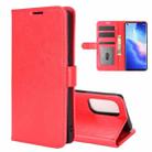 For OPPO Reno5 Pro 5G R64 Texture Single Horizontal Flip Protective Case with Holder & Card Slots & Wallet& Photo Frame(Red) - 1