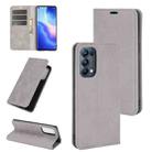 For OPPO Reno5 Pro 5G Retro-skin Business Magnetic Suction Leather Case with Holder & Card Slots & Wallet(Grey) - 1
