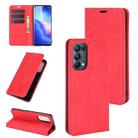 For OPPO Reno5 Pro 5G Retro-skin Business Magnetic Suction Leather Case with Holder & Card Slots & Wallet(Red) - 1