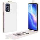 For OPPO Reno5 Pro 5G R64 Texture Single Vertical Flip Leather Protective Case with Card Slots & Photo Frame(White) - 1