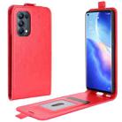 For OPPO Reno5 Pro 5G R64 Texture Single Vertical Flip Leather Protective Case with Card Slots & Photo Frame(Red) - 1