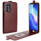 For OPPO Reno5 Pro 5G R64 Texture Single Vertical Flip Leather Protective Case with Card Slots & Photo Frame(Brown) - 1