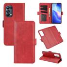 For OPPO Reno 5 Pro 5G Dual-side Magnetic Buckle Horizontal Flip Leather Case with Holder & Card Slots & Wallet(Red) - 1