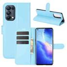 For OPPO Reno5 Pro 5G Litchi Texture Horizontal Flip Protective Case with Holder & Card Slots & Wallet(Blue) - 1