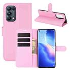 For OPPO Reno5 Pro 5G Litchi Texture Horizontal Flip Protective Case with Holder & Card Slots & Wallet(Pink) - 1