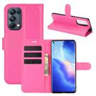 For OPPO Reno5 Pro 5G Litchi Texture Horizontal Flip Protective Case with Holder & Card Slots & Wallet(Rose red) - 1