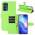 For OPPO Reno5 Pro 5G Litchi Texture Horizontal Flip Protective Case with Holder & Card Slots & Wallet(Green) - 1