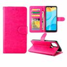 For OPPO A15 Crazy Horse Texture Leather Horizontal Flip Protective Case with Holder & Card Slots & Wallet & Photo Frame(Rose Red) - 1