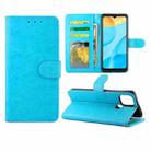 For OPPO A15 Crazy Horse Texture Leather Horizontal Flip Protective Case with Holder & Card Slots & Wallet & Photo Frame(Baby Blue) - 1