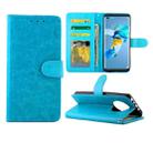 For Huawei Mate 40 Crazy Horse Texture Leather Horizontal Flip Protective Case with Holder & Card Slots & Wallet & Photo Frame(Baby Blue) - 1