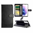 For Samsung Galaxy S21+ 5G/S21 Plus 5G Crazy Horse Texture Leather Horizontal Flip Protective Case with Holder & Card Slots & Wallet & Photo Frame(Black) - 1