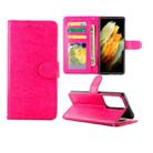 For Samsung Galaxy S21 Ultra 5G Crazy Horse Texture Leather Horizontal Flip Protective Case with Holder & Card Slots & Wallet & Photo Frame(Rose Red) - 1