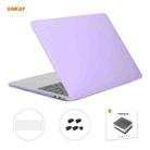 ENKAY 3 in 1 Matte Laptop Protective Case + EU Version TPU Keyboard Film + Anti-dust Plugs Set for MacBook Pro 13.3 inch A1706 / A1989 / A2159 (with Touch Bar)(Purple) - 1