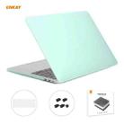 ENKAY 3 in 1 Matte Laptop Protective Case + US Version TPU Keyboard Film + Anti-dust Plugs Set for MacBook Pro 15.4 inch A1707 & A1990 (with Touch Bar)(Green) - 1